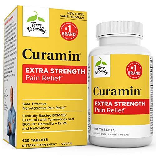 Terry Naturally Curamin Extra Strength - 120 Tablets - Non-Addictive Pain Relief Supplemen Terry Naturally uk supplements