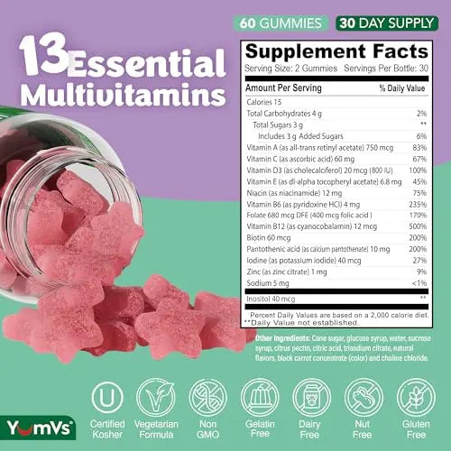 Multivitamin Gummies for Adults, Daily Gummy Vitamin for Women & Men, Immune Support Multivitamin Supplement YUM-V'S uk supplements