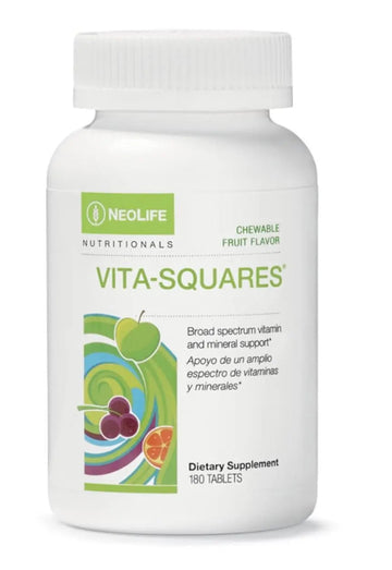 NeoLife Vita-Squares - Chewable Multivitamin for Kids, 18 Essential Vitamins & Minerals, Iron, Zinc, Vitamin D3, B-Complex NeoLife uk supplements