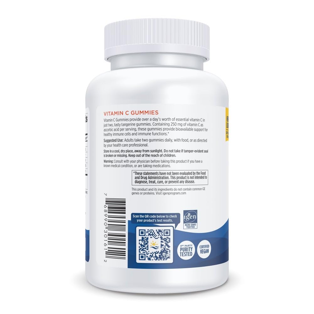 Nordic Naturals Vitamin C Gummies, Tart Tangerine - 120 Gummies - 250 mg Vitamin C - Immune Support, Antioxidant Protection, Child Growth & Development - Non-GMO, Vegan - 60 Servings (Pack of 2) Nordic Naturals uk supplements