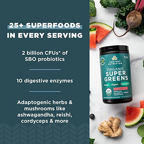 Ancient Nutrition Organic Watermelon Supergreens, 8.82 OZ Ancient Nutrition uk supplements