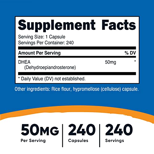 Nutricost DHEA 50mg, 240 Capsules - Gluten Free, Soy Free, Non-GMO, Supplement Nutricost uk supplements