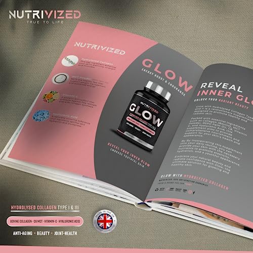 Nutrivized Glow Hydrolysed Type 1&3 Collagen with Premium Pure C8 MCT Oil - Vitamin C & Hyaluronic Acid Nutrivized uk supplements