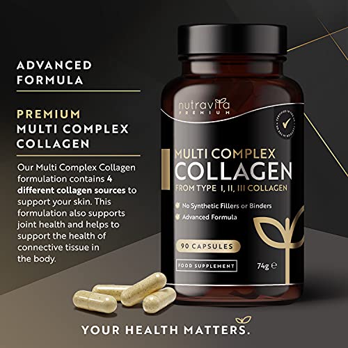 Premium Multi Collagen Protein Capsules with Type I, II, III - Includes Hydrolysed Grass Nutravita uk supplements