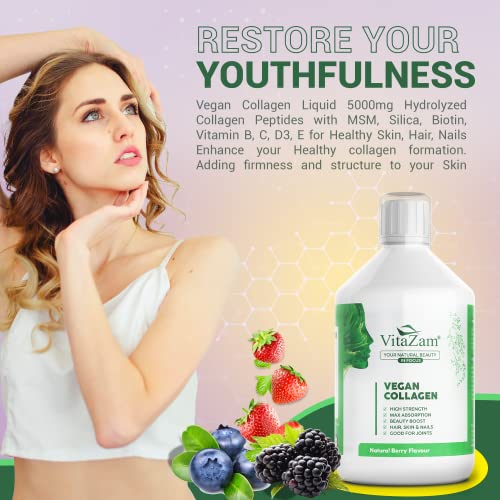 VitaZam Vegan Collagen Liquid 5000mg Hydrolyzed Collagen Peptides for Women VitaZam uk supplements