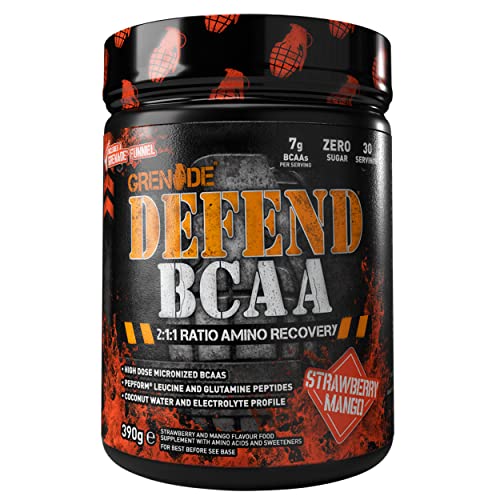 Grenade Defend BCAA Powder, Strawberry Mango, 390 g (7 g BCAA's Per Serving Grenade uk supplements