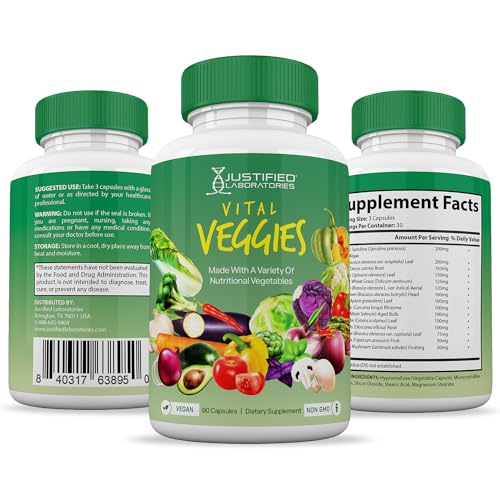 (4 Pack) Vital Fruits and Veggies Supplement Whole Food Red & Green Superfoods Justified Laboratories uk supplements