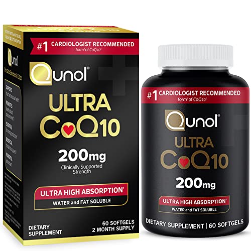 Qunol CoQ10 200mg Softgels, Ultra CoQ10 - Ultra High Absorption Coenzyme Q10 Supplem Qunol uk supplements