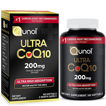 Qunol CoQ10 200mg Softgels, Ultra CoQ10 - Ultra High Absorption Coenzyme Q10 Supplem Qunol uk supplements