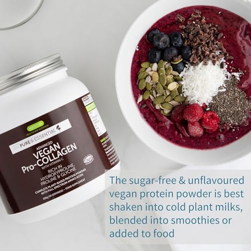 Vegan Collagen Powder, Plant-Based Peptide Protein Supplement with Glycine, 21 Amino Acids & Vitamin C, Complete Collagen Igennus Healthcare Nutrition uk supplements