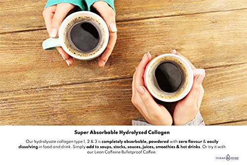 Clean & Pure Collagen Powder, Lab Tested Bovine Peptides with No or Zero Growth Hormones, Pesticides or Vet Meds - 400g Lean Caffeine uk supplements