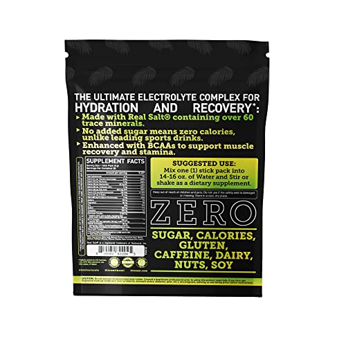 Enhanced Electrolyte Powder Stick Packs (Lemon Lime - 20 Packets) Sugar Free Zeal Naturals uk supplements