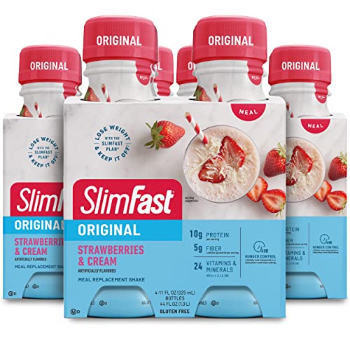 SlimFast Meal Replacement Shake, Original Strawberries & Cream, 10g of Ready to Drink Protein SlimFast uk supplements