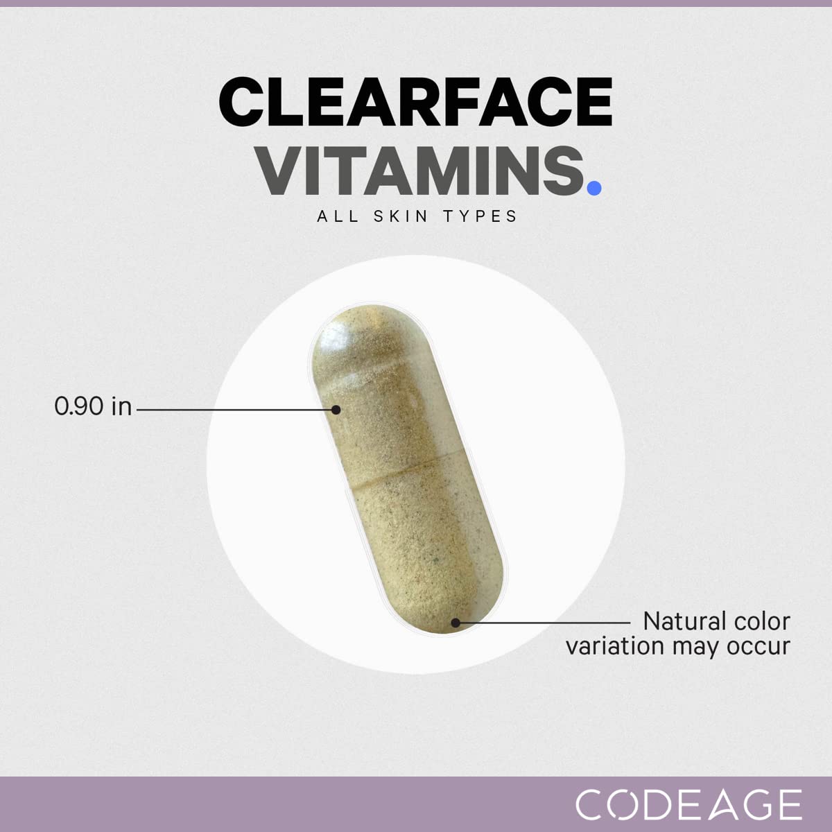 Codeage Clearface Pantothenic Acid, Niacin Supplement, Vitamins A, C, D3, E, Probiotics, Zinc, Riboflavin, Thiamin, L-Lysine HCL & Omega-3, Niacinamide, Skin Botanical Blend - Non-GMO - 90 Capsules Codeage uk supplements