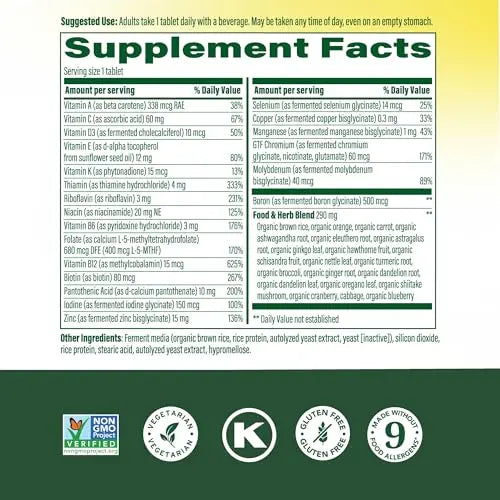 MegaFood Multivitamin for Men 40+ One Daily Mens Multivitamins - Methylated B12, Vitamin D3, B6, C & Zinc, Muscle & Bone Health MegaFood uk supplements