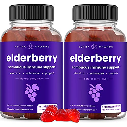 Elderberry Gummies | Sambucus Elderberry Gummies for Adults & Kids | Vitamin C NutraChamps uk supplements