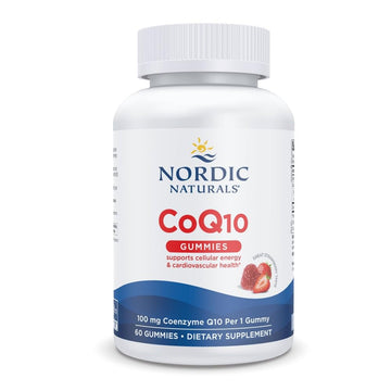Nordic Naturals CoQ10 Gummies, Strawberry - 60 Gummies - 100 mg Coenzyme Q10 (CoQ10) - Great Taste - Heart Health, Cellular Energy Production, Antioxidant Support - Non-GMO, Vegan - 60 Servings Nordic Naturals uk supplements