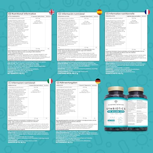 Probiotics 150 Billion CFU - 20 Strains with Prebiotics & Zinc. Highest Concentration N2 Natural Nutrition uk supplements