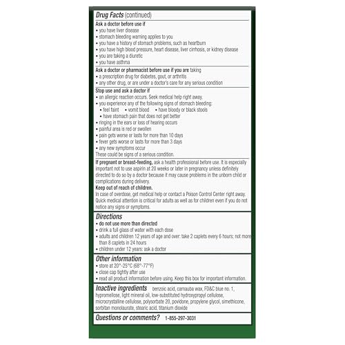 Excedrin Extra Strength Pain Relief Caplets for Headache Relief, Acetaminophen 250mg, Aspirin 250mg, Caffeine 65mg, Pain Reliever, 200 Count Excedrin uk supplements
