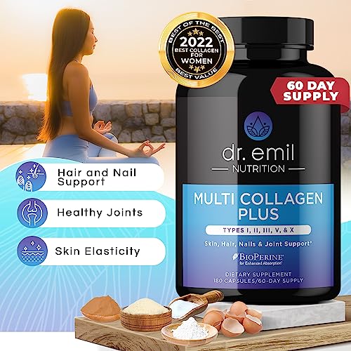 DR EMIL NUTRITION Multi Collagen Pills - 180 Capsules - Collagen Supplements to Support DR EMIL NUTRITION uk supplements