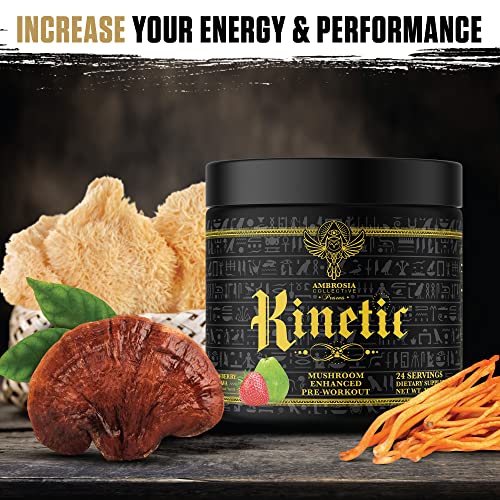 Ambrosia Kinetic Organic Preworkout, Mushroom Enhanced Natural Pre Workout Supplement Ambrosia uk supplements