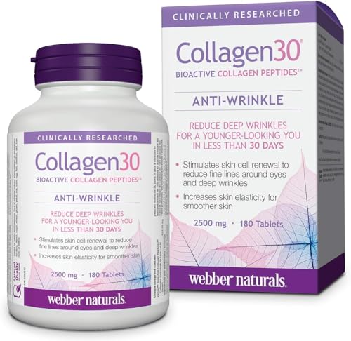 Webber Naturals Collagen30® Bioactive Collagen Peptides 2500 mg 180 Tablets Webber Naturals uk supplements