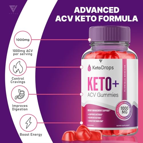 (5 Pack) Keto Drops ACV Gummies, Ketodrops Keto ACV Gummies Advanced Weight Loss Fyvus uk supplements