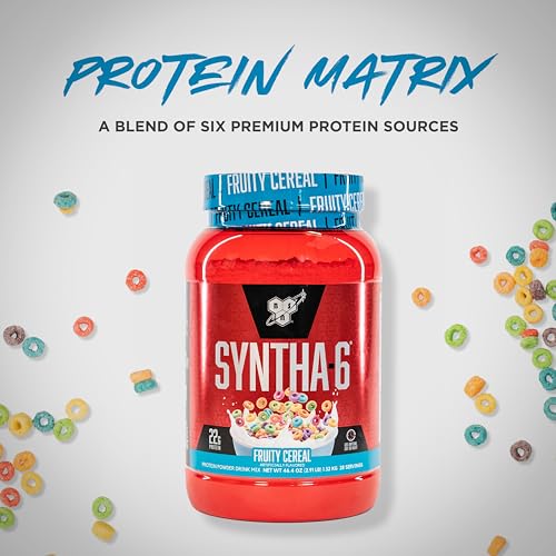 BSN SYNTHA-6 Whey Protein Powder with Micellar Casein, Milk Isolate, Fruity Cereal BSN uk supplements
