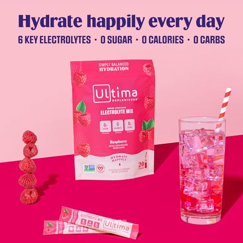 Ultima Replenisher Daily Electrolyte Drink Mix – Raspberry, 20 Stickpacks – Hydration Ultima Replenisher uk supplements