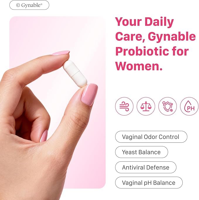 Gynable Vaginal Probiotics for Women Odor & Itch Support, Urinary | pH Balance, Female Probiotics 10 Billion CFU Lactobacillus Probiotics Blend,Selenium-Vitamin C/E/D3 Promote Immune Health,60 Count Vevoec uk supplements