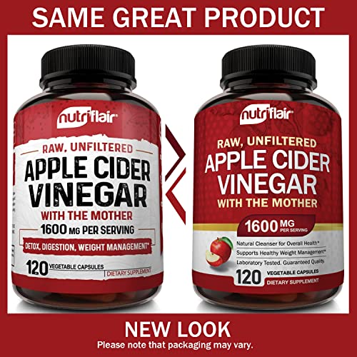 Apple Cider Vinegar Capsules with The Mother - 120 Vegan ACV Pills NutriFlair uk supplements