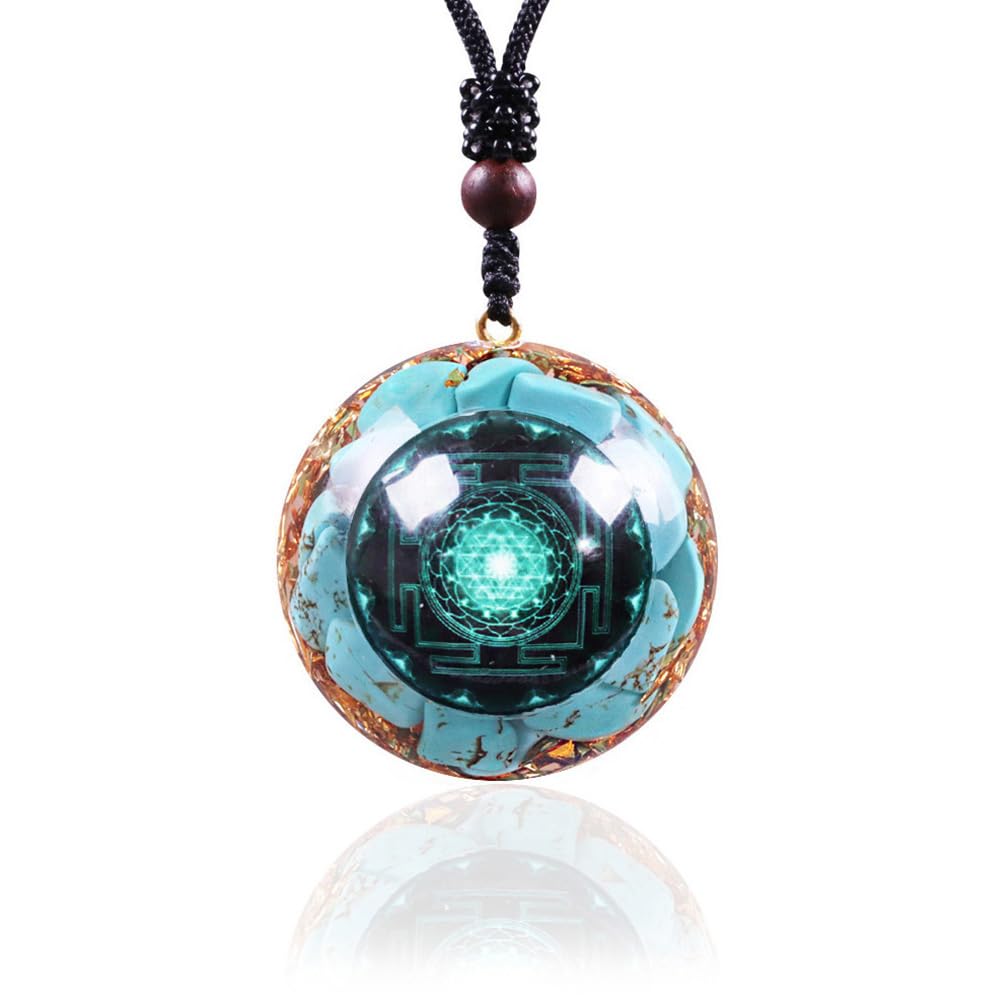 Day Day Up Turquoise Orgonite Pendant Healing Crystal jewelry Orgone Yoga Necklace Reiki Spiritual Day Day Up uk supplements