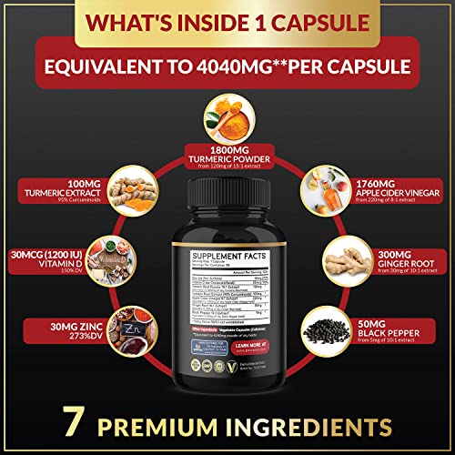 BMVINVOL Turmeric Curcumin Supplement 4040 mg - 95% Curcuminoids with Ginger BMVINVOL uk supplements