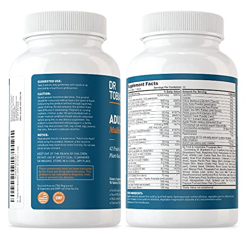 Dr. Tobias Adult Multivitamin for Women & Men, Energy & Immune Support from 42 Fruits Dr. Tobias uk supplements