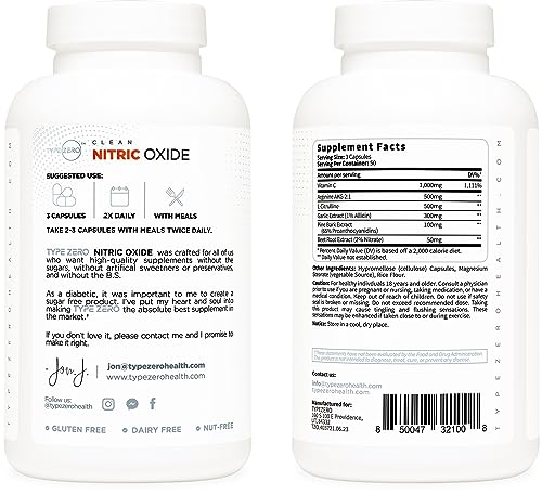 Type Zero Nitric Oxide 6X Booster, 150 Veggie Capsules - Natural Supplement - Beetroot Type Zero uk supplements