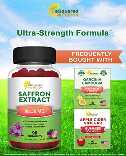 Saffron Gummies - Saffron Extract Supplement - Pure Gummy Supplements Alternative aSquared Nutrition uk supplements