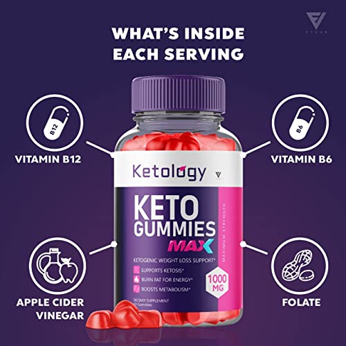 (2 Pack) Ketology Keto ACV Gummies Advanced Weight Loss Ketosis Supplement Fyvus uk supplements