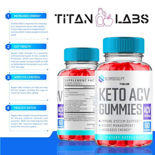 (2 Pack) Slimsculpt Keto ACV Gummies, Slim Sculpt Keto ACV Gummies Advanced Weight Loss 1000MG Titan Labs uk supplements