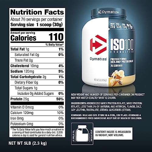 Dymatize ISO 100 Protein Powder with 25g of Hydrolyzed 100% Whey Isolate, Vanilla 5 Dymatize uk supplements