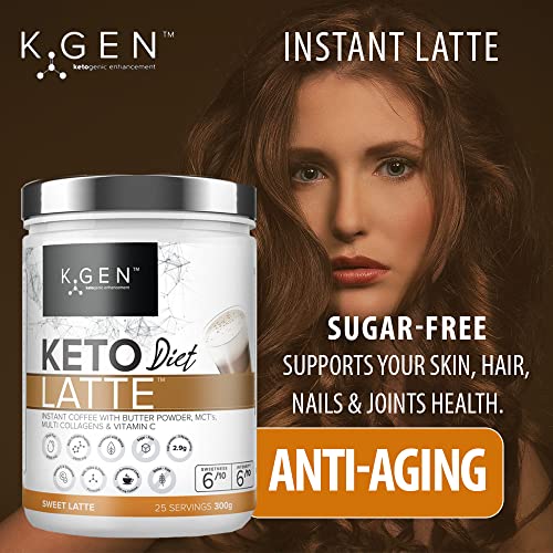 Instant Bulletproof Keto Coffee Creamer UK Made Collagen Latte | Butter Powder, Coconut MCTs & Vitamin C K GEN ketogenic enhancement uk supplements