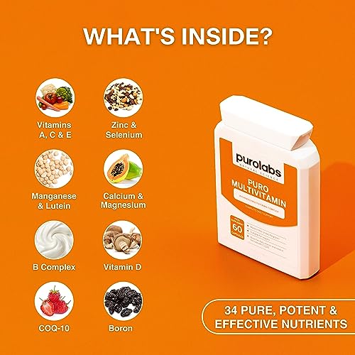 Puro Multivitamin - 34 Multivitamins & Minerals - Daily Complex for Men & Women Purolabs uk supplements