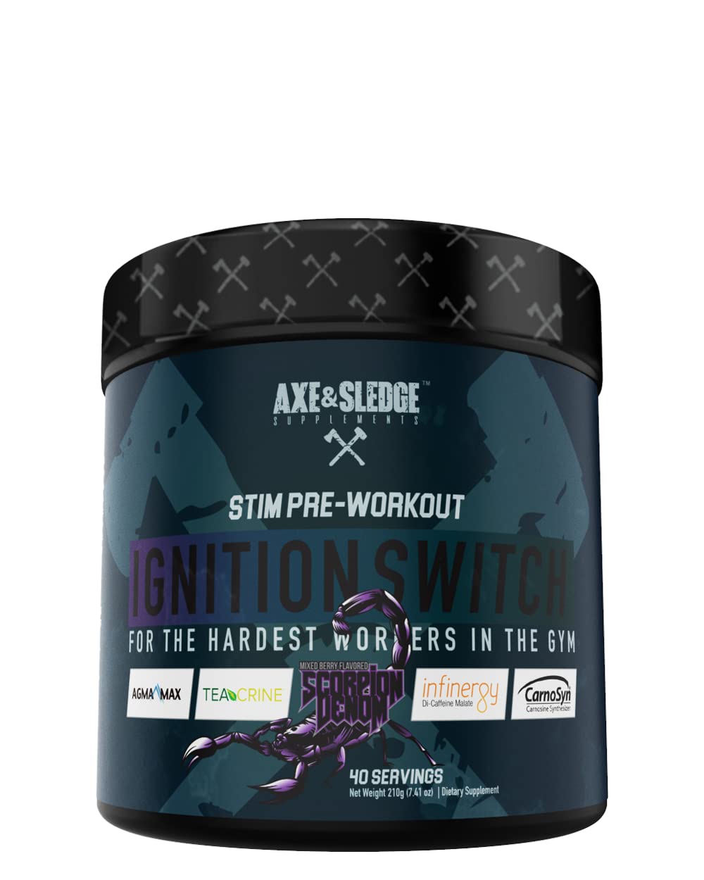 Ignition Switch Pre-Workout with CarnoSyn, TeaCrine, Infinergy, and AgmaMax, Long Lasting Axe & Sledge uk supplements