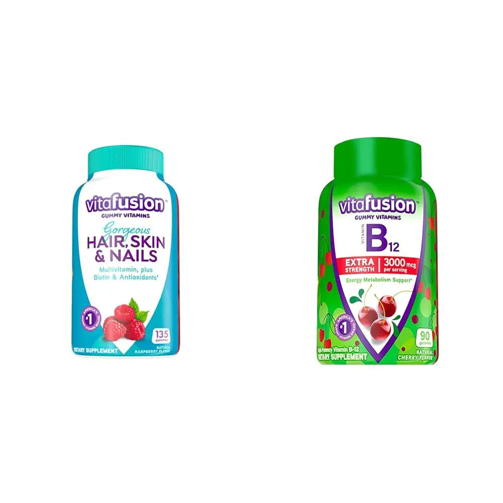 Vitafusion Gorgeous Hair, Skin & Nails Multivitamin Plus Biotin, Vitamin B12 Cherry Gummies for Energy Metabolism Support, 135ct & 90ct Vitafusion uk supplements