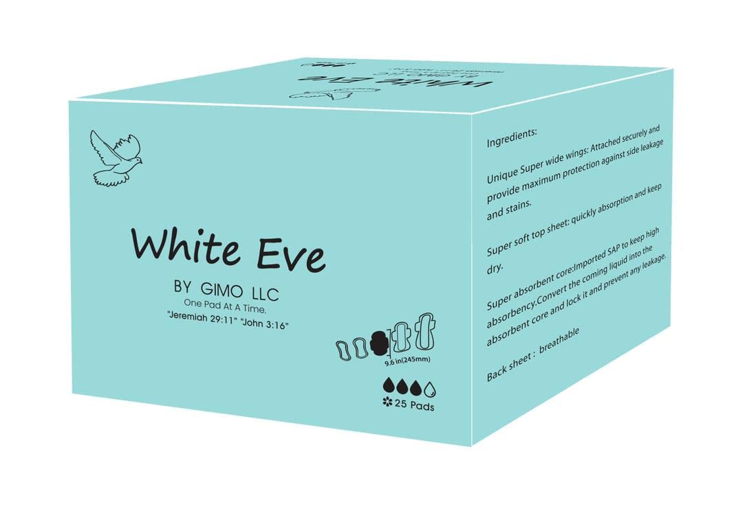 WHITE EVE Sanitary Pad Ultra Thin Sanitary Pads for Women with Fast Absorption and Leak Guard WHITE EVE uk supplements