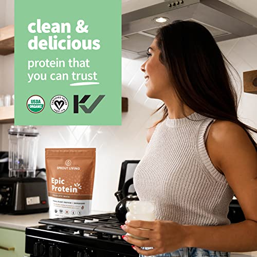 Sprout Living Epic Protein, Plant Based Protein & Superfoods Powder, Chocolate Maca Sprout Living uk supplements