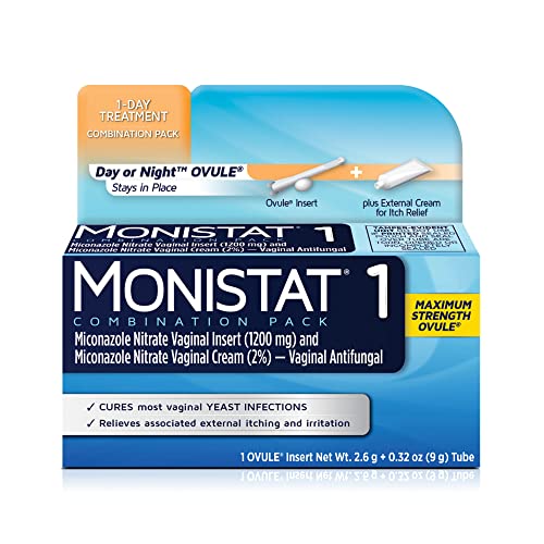 Monistat 1 Day Yeast Infection Treatment for Women, 1 Miconazole Ovule Insert & External Monistat Anti-Itch Monistat uk supplements