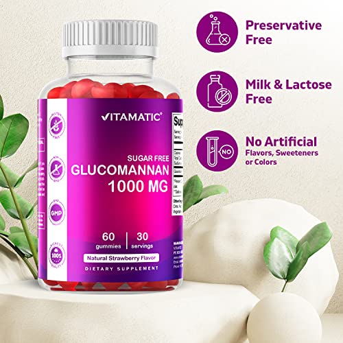 Vitamatic Sugar Free Glucomannan Gummies (Amorphophallus Konjac Root) - 1000mg per Vitamatic uk supplements