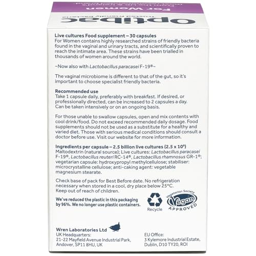 Optibac Probiotics for Women - Vegan Probiotic Supplement, Scientifically Formulated OptiBac uk supplements