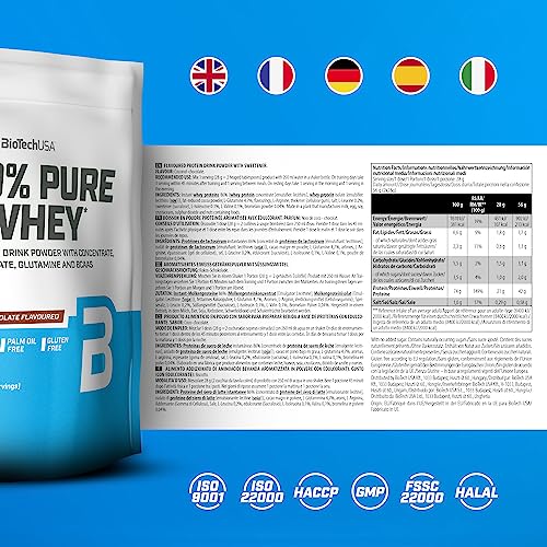 BioTechUSA 100% Pure Whey | Protein Powder with BCAA and Glutamine | Gluten-Free, Palm Oil Free BioTechUSA uk supplements